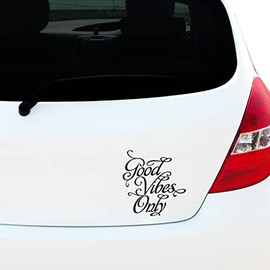 Good Vibes Only Car Sticker, Vinyl Decal Sticker, Car Window Bumper Sticker, Caravan Motorhome Sticker, Camper Van Sticker, 130mm