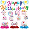 13 Pcs Work Anniversary Decorations, Happy Workiversary Banners with Hanging