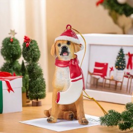 Labrador Christmas Dog, Christmas Tree Ornament, Christmas Decoration, Family DecorationColor: Yellow, Size: One Size