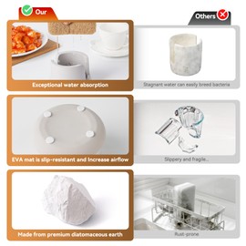 Diatomite Quick Dry Stone Sponge Holder for Kitchen Sink Organizer,Absorbent Sink Dish Sponge Holder,Instant Drying Stone Sponge Holder for Kitchen Counter (Beige)