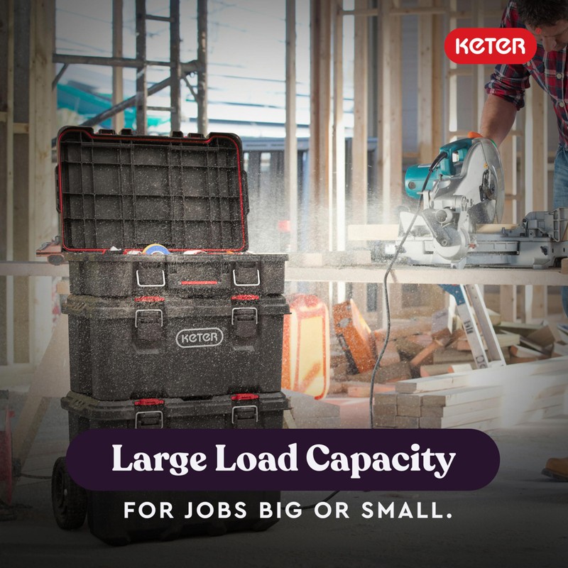 Keter Stack-n-Roll Modular Tools Organizer for Garage Storage and DIY,