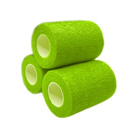 Endure Cohesive Bandage Wrap, Self Adherent Wrap 3 inch x 5 yd, Adhesive Flexible Breathable First Aid Gauze, Stretchable and Ideal for Athletic Use, (Pack of 3 Rolls) (Green)