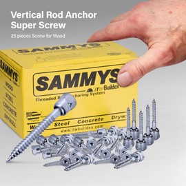Everflow Sammys 8008957-50 GST 20 3/8 Inch Screw Vertical Threaded Rod Anchor Designed for Wood, Easy Use, No Pre-Drilling Required, Steel with Zinc Finish, 1/4 x 2 Inch Screw Length - (Pack of 50)