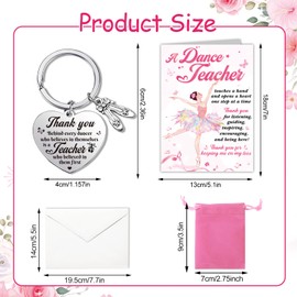 HOWAF Dance Teacher Gifts, Dance Teacher Card, Thank You Teacher Card & Teacher Keyring, Teacher Leaving Gifts, Appreciation Gifts, Thank You Teacher Gifts for Women Men