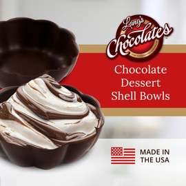 Lang's Chocolates – Dark Chocolate Dessert Shell Bowls – 12 Piece Box – Gluten Free – Kosher – Perfect For Ice Cream & Fruit – Rich & Delicious