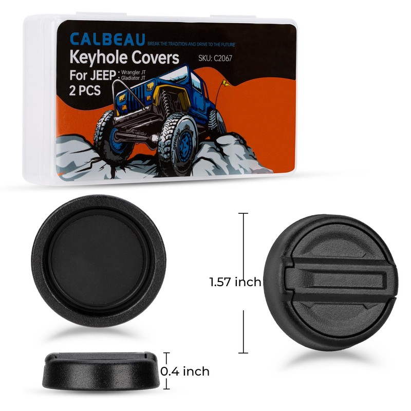 CALBEAU Keyhole Covers for 2018-2024 Jeep Wrangler JL and Gladiator