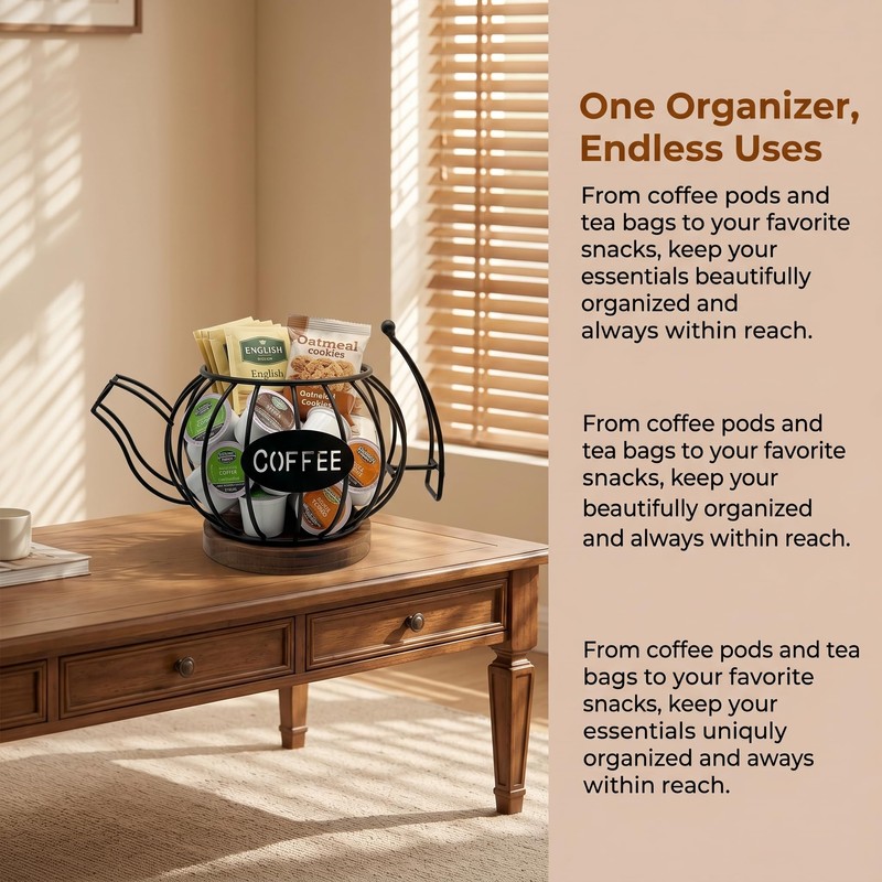 Coffee Pod Holder for Countertop, K Cup Storage Organizer with