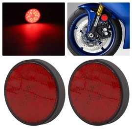 YnGia Round Reflectors 2PCS Trailer Rear Reflector Screw Fixing Mount, Red Light Brake Stop Marker Light Reflectors for Caravan Truck Trailer Boat Motorcycle Fence Gate Posts