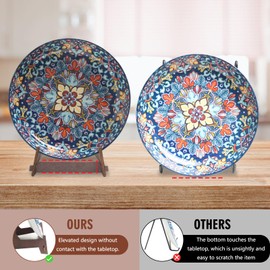 DMREFIT Plate Stands for Display,8 Inch wooden Plate Holder Display Stands,Frame holder stand for Book, Picture,plaque, Decorative Plate, Photo and Platter, Tabletop Art. (8 inch 2 pack)