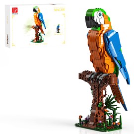 TYCOLE Macaw Parrot Building Sets for Kids & Adults, Creative Bird Building Blocks Model, Animal Toys, Decor for Home Office, Birthday Gifts for 8-12 Boys Girls 1138PCS