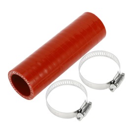 X AUTOHAUX Straight Coupler Silicone Hose with Clamps 1.26" ID 5" Length 0 Degree Car Silicone Hose Coolant Hose 4-Ply 5mm Thickness Air Intake/Turbo/Intercooler Piping Tube Red 1 Set