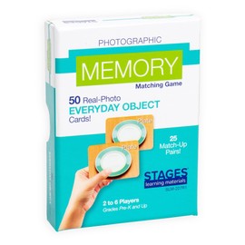 Stages Learning Materials Picture Memory Everyday Objects Card Game, Blue, Size 5 x 3
