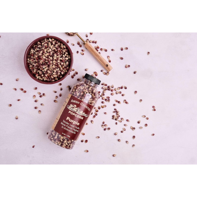 Amish Country Popcorn | 14 oz Bottle | Purple Popcorn