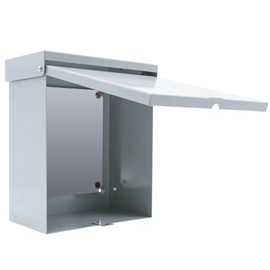 Steel Outdoor Electrical Junction Box, 10 X 8 X 6'' Outdoor Electrical Box Waterproof with Mounting Plate, Wall Mounted Lockable Electrical Junction Box for Indoor/Outdoor