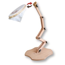 Nurge Adjustable Embroidery Floor Stand, Cross Stitch Hoop Holder, Hand Polished Natural Wood (190-5)