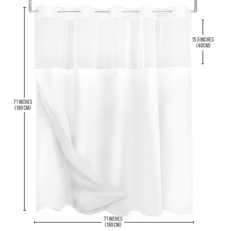 Tititex No Hooks Snap in Liner Abstract Curve Lines Black