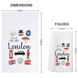 WCGXKO London Travel Gift London City Skyline London Kitchen Decor Housewarming Gift Office Towel (London Towel)