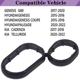 26345-3LAA0 B33331 Engine Oil Filter Housing Gasket Compatible With Hyundai Genesis 2015 2016,Palisade 2020 2021 2022 3.8L,Kia Sorento 2018 2019 2020,26345 3LAA0 3.5L.