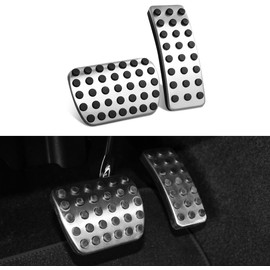 Dixhills Pack of 2 Non-Slip Covers for Gas and Brake Pedals Replacement for A B GLA GLE CLA Class W176 W246 X156 W166 C117 Stainless Steel Pedals for Mercedes, Accessories No Drilling Required