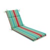 Pillow Perfect Stripe Indoor/Outdoor Split Back Chaise Lounge Cushion with
