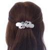 Light Silver/Light Grey Acrylic Crystal '3D Flower' Barrette Hair Clip