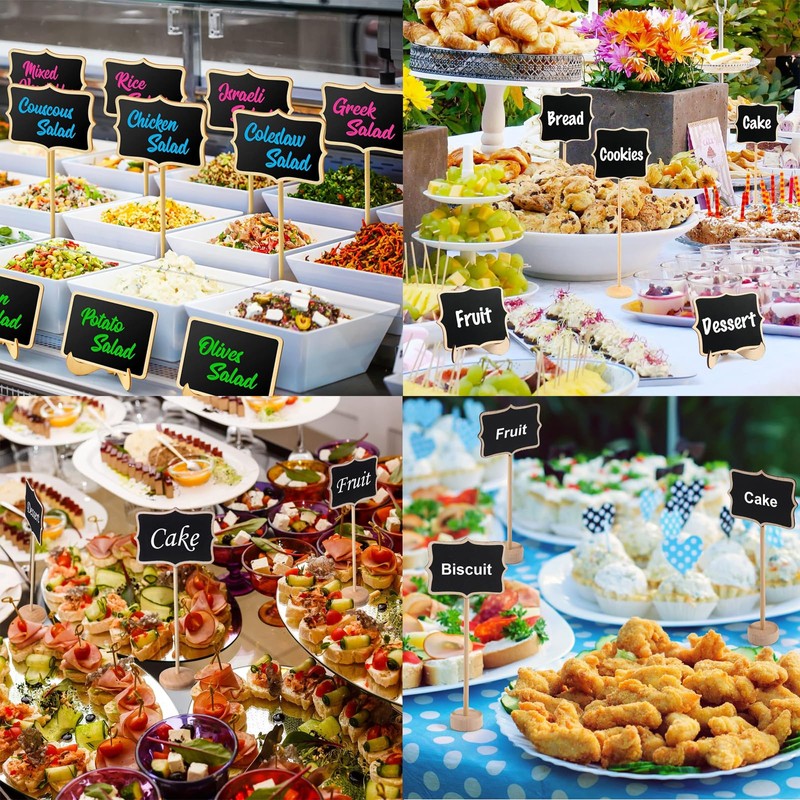 Food Labels for Buffet, 12 Pcs Mini Chalkboard Signs, with