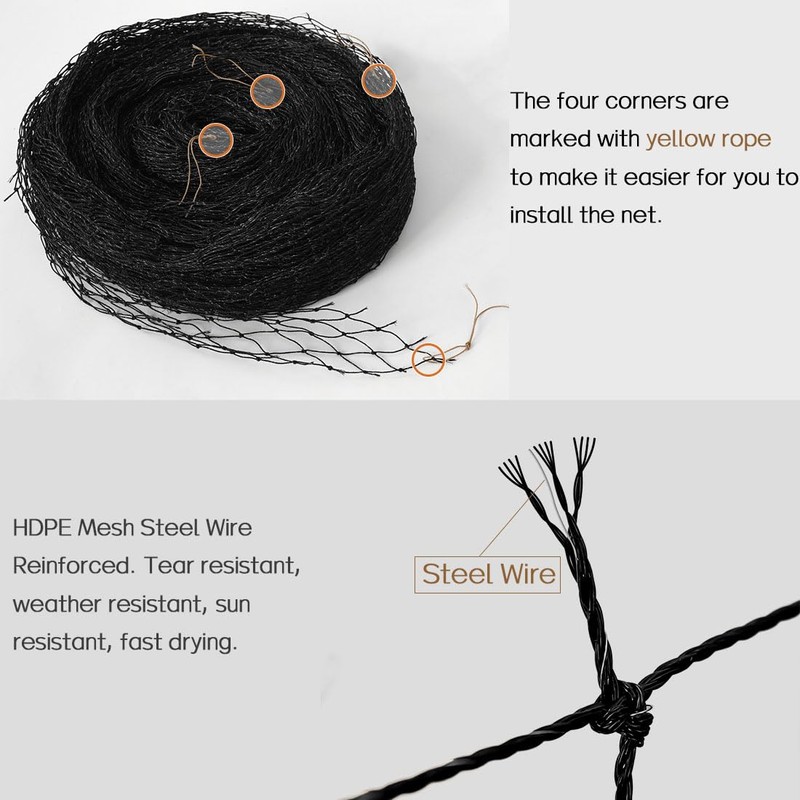 Morimoe Cat Balcony Net, Steel Wire Reinforced, Anti-Fall Fence, Safety