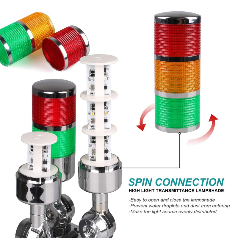 12-24V LED Stack Tower Lights, Industrial Warning Lights, Andon Lights,