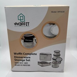 Woffit China Storage Containers - 6 Pack, Quilted Dinnerware & Stemware White