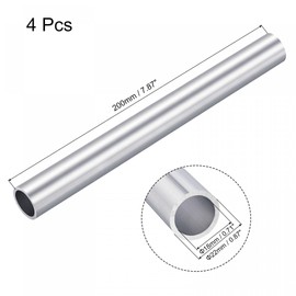 uxcell 6063 Aluminum Round Tube 22mm OD 18mm Inner Dia 200mm Length Pipe Tubing 4 Pcs