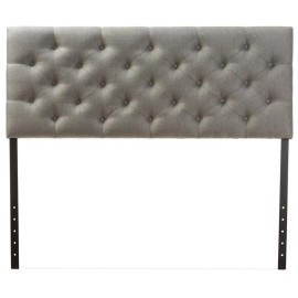 Baxton Studio Viviana Tufted Full Panel Headboard in Gray