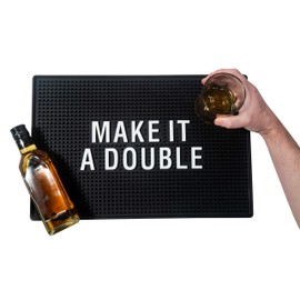 Make It A Double Home Bar Mat - Extra Large Rectangular Bar Mat Spill Drip Mat -12" x 18"