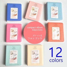 Plus Nao Album Pocket Type Photo Book Trading Card Case Pressing Activity Storage Color Correct Book Polaroid Cheki Photo Included, Pink