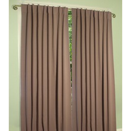 Ricardo Trading Ultimate Blackout Solid Color Rod Pocket Single Curtain Panel, Sand 56" W x 72" L