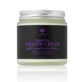 ZESTREE Whipped Tallow Cream, Nourishing Face & Body, Grass Fed, Vanilla & Lavender 113g