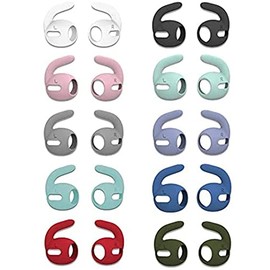BLLQ AirPod Pro Ear Hooks Earbuds Anti Silp Covers Silicone Earhooks Earbuds Skin Gels Cover Compatible with AirPods Pro,10 Colors 10 Pairs Hooks
