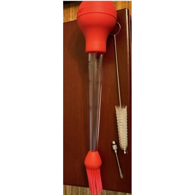 Unbranded BPA Free Turkey Baster with Basting Brush - Silicone