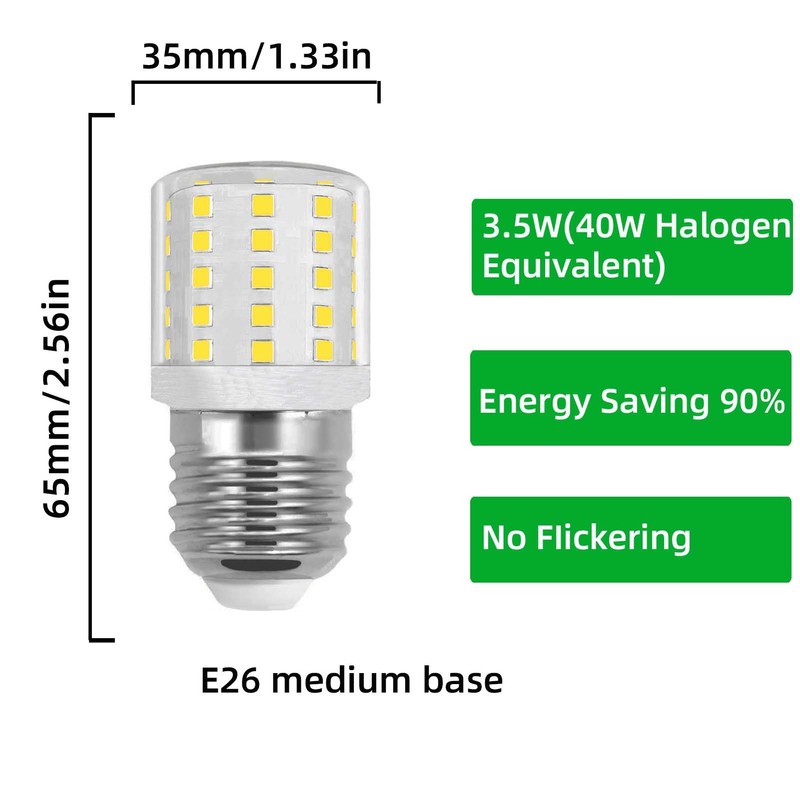 OPXELUYO Refrigerator Bulbs AC 100-265V 3.5W KEI D34L Equivalent to