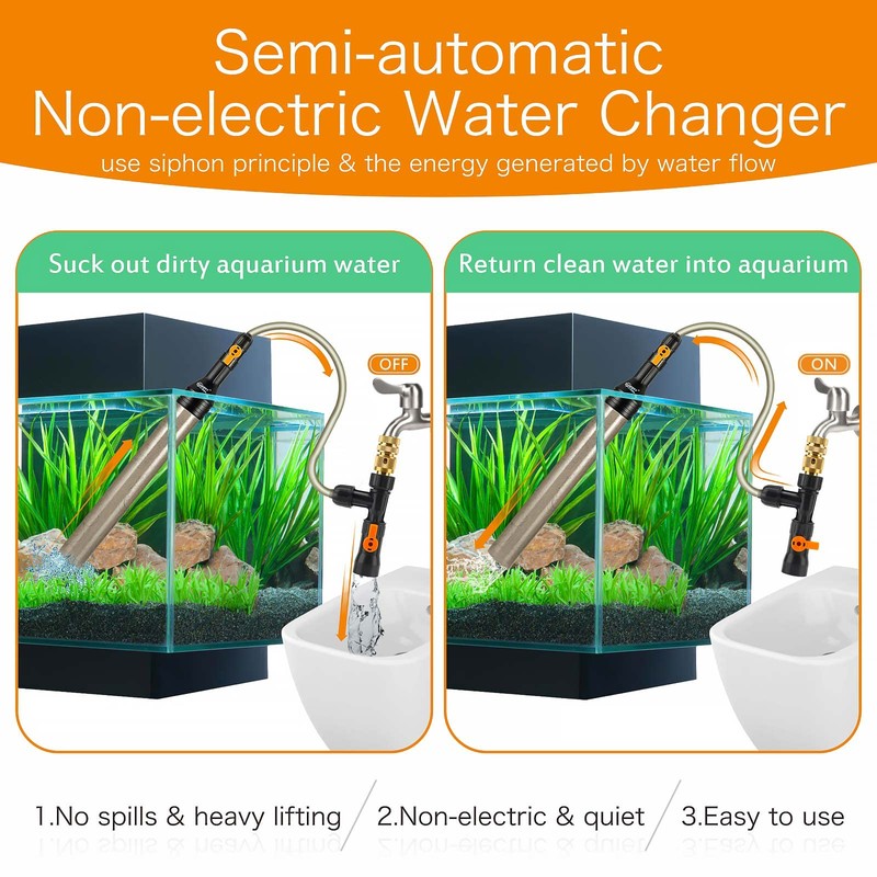 hygger Upgrade Aquarium Water Changer Kit, Semi-Automatic Fish Tank Gravel