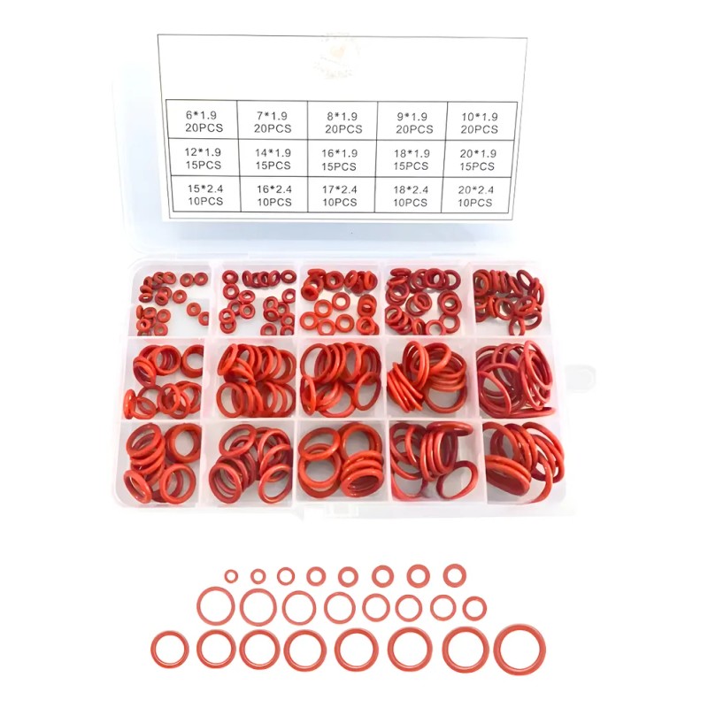 225pz/kit 15 Tamaños O-ring Sello Anillo Goma Junta Estuche