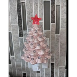 Decorative Ceramic Christmas Tree Night - Pink