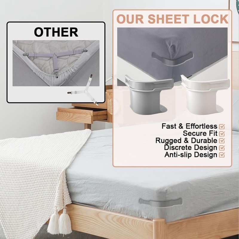 Sheet Holders for Corners, Bed Sheet Holder Fitted Sheet Holder,