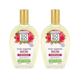SO'BiO étic | Bio-Rizinusöl | stärkt – nährt – stimuliert das Wachstum | Haare, Wimpern, Nägel | groß | Vegan | Bio fair | Made in France | 2 x 50 ml
