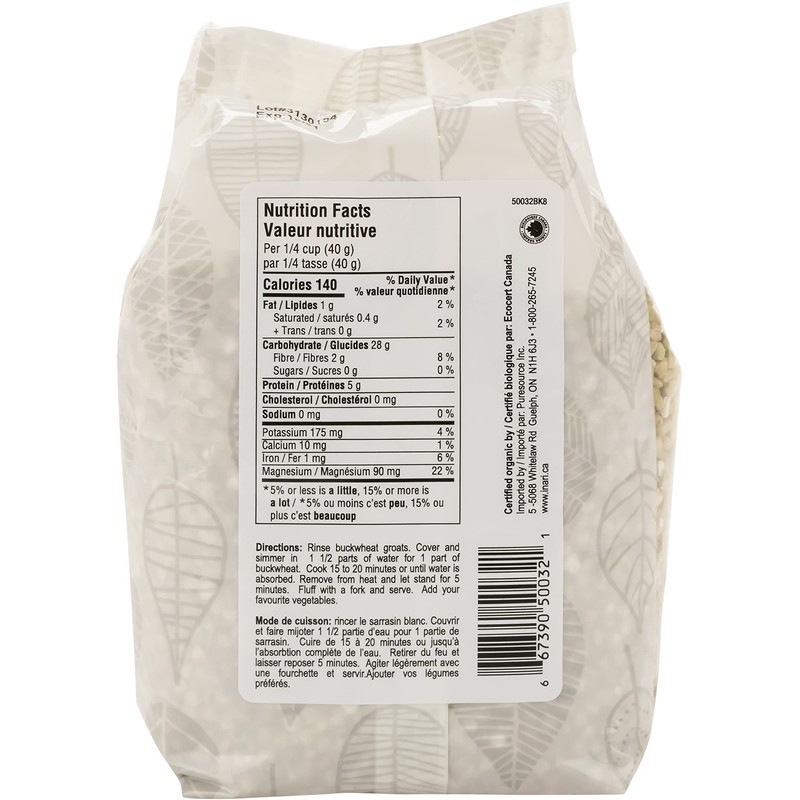Inari Organic Buckwheat Groats White 500g