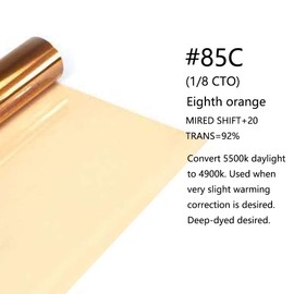 Orange Color Correction Gel Filter Sheet 16x20 inches 4 Pieces 1/8 CTO Photography Lighting gels for Photo Studio Flashlight Led Light