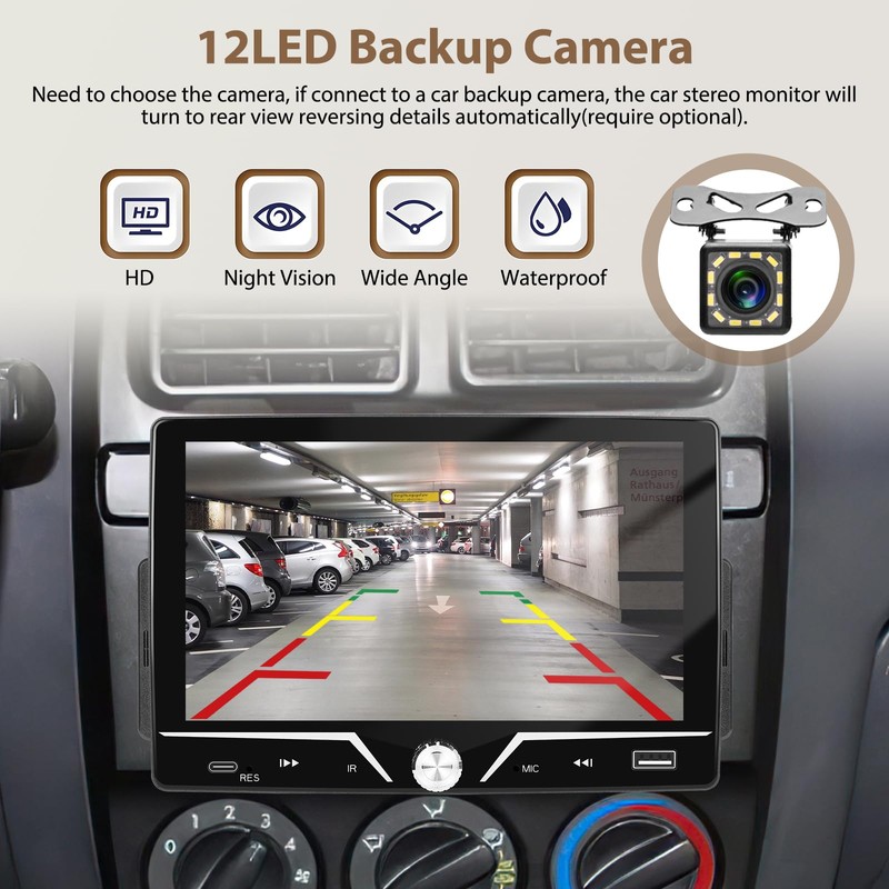 Motorsi Single Din Car Stereo with Carplay & Android Auto,