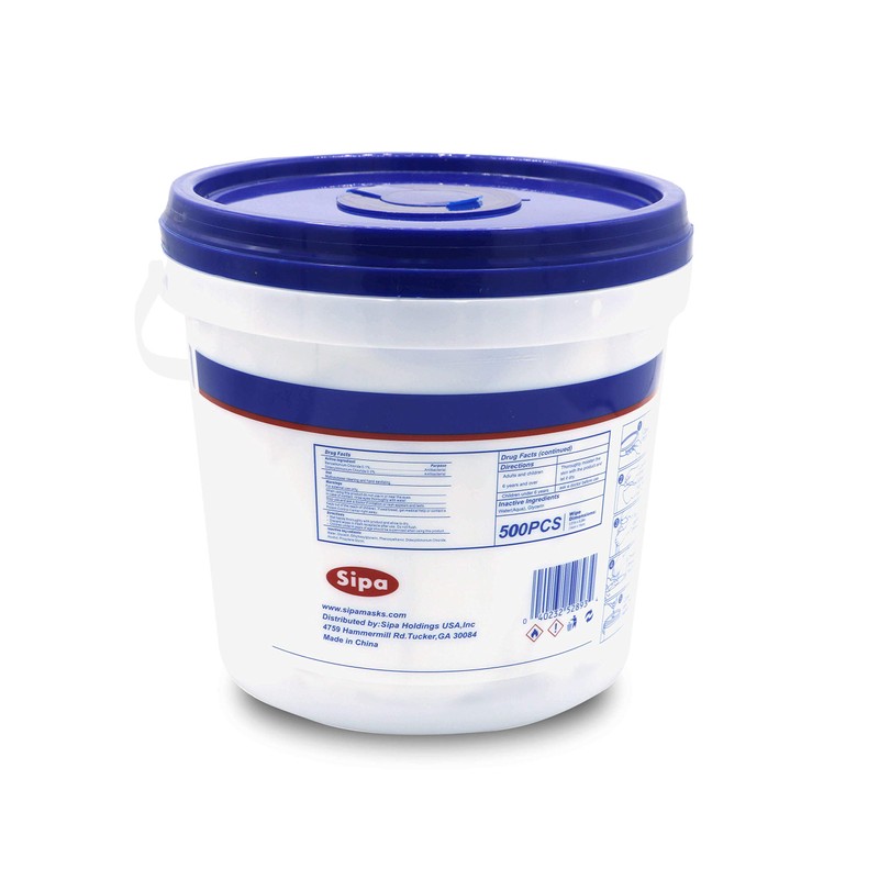 SIPA Hand Sanitizing Wipes 500 WIPES/BUCKET will Refills (2 BUCKETS
