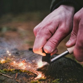 Bush Gear "Woodz" Fire Steel - Flint with Handmade Handle - Traditional Firesteel for Outdoor and Bushcraft Adventures