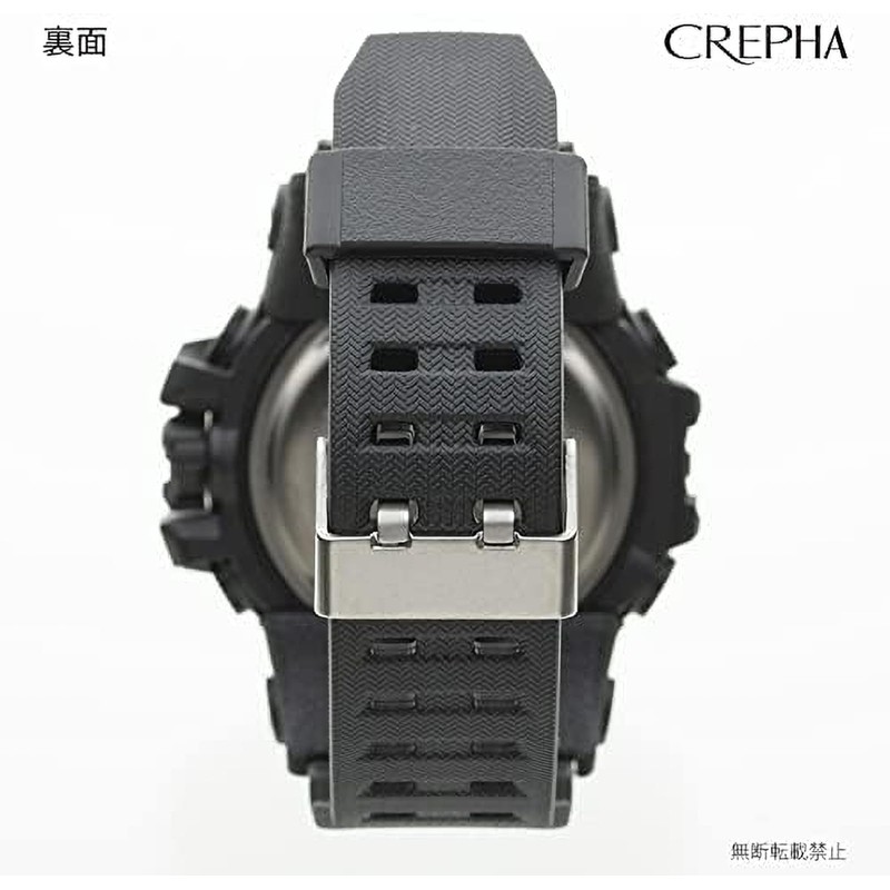 Clefer TS-AD095-BK Men's Wristwatch, Waterproof, Urethane Strap, Black, Black