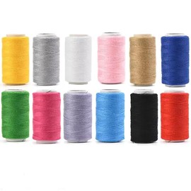 12 SPOOLS of 600 Yards Polyester Sewing Thread for Sewing Machine All Purpose Premium Quality Thread (Colorful)